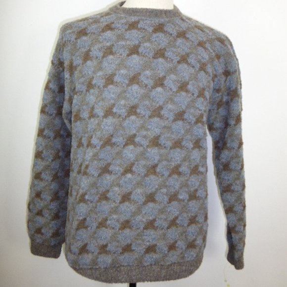 Jhane Barnes Italy houndstooth wool sweater M vintage - Picture 1 of 5
